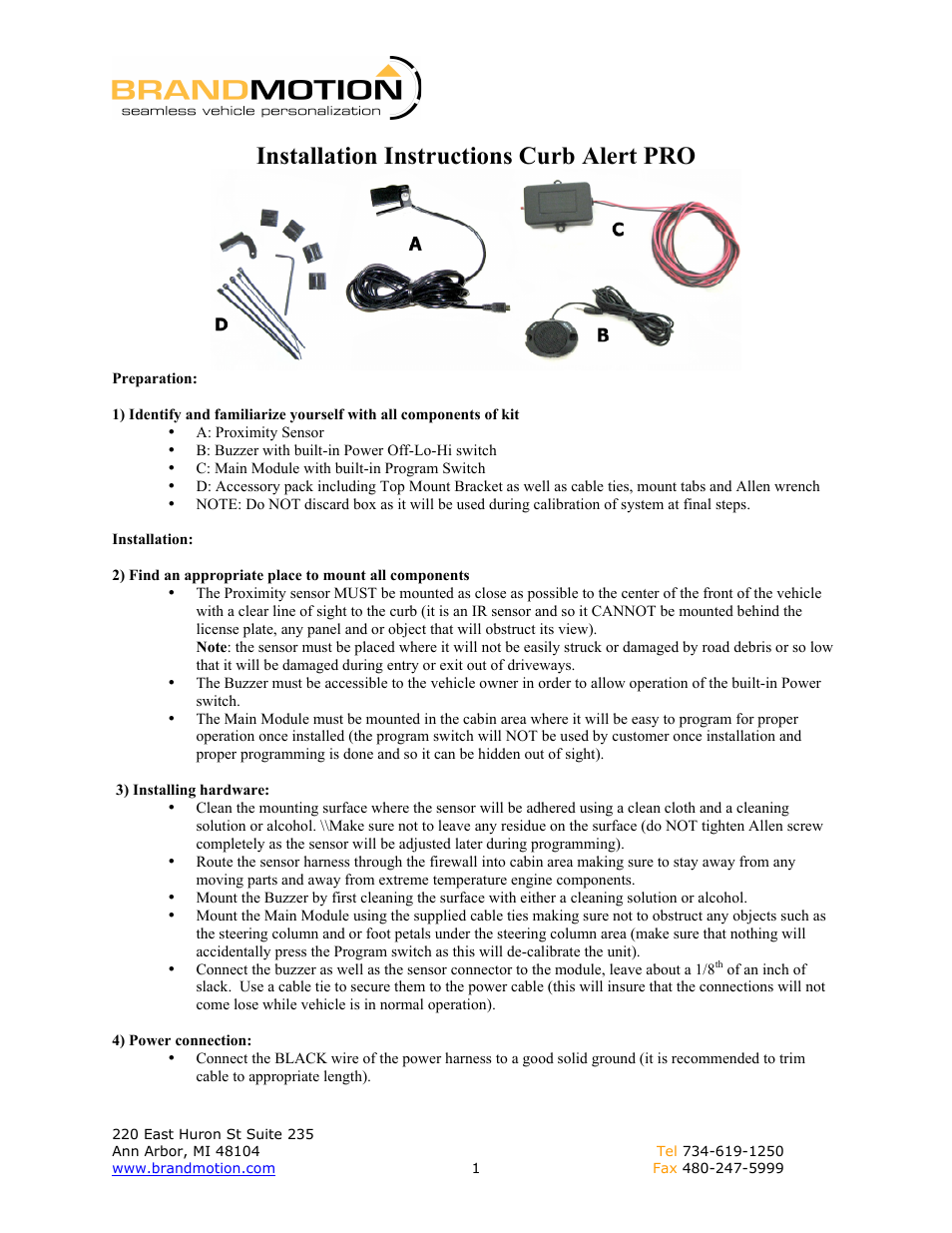 Brandmotion 5000-CA5 User Manual | 2 pages