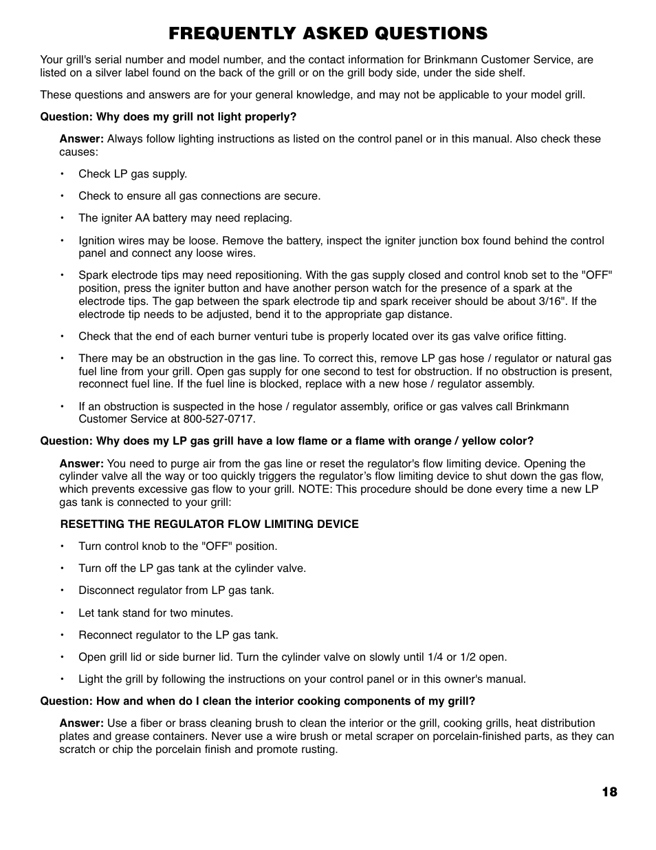 Frequently asked questions | Brinkmann 2310 User Manual | Page 19 / 36