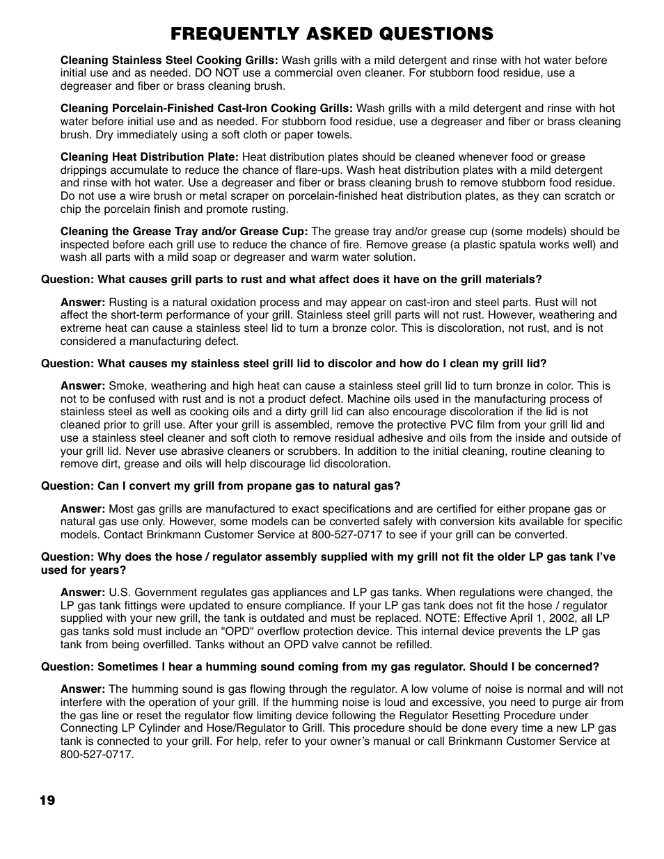 Frequently asked questions | Brinkmann 2310 User Manual | Page 20 / 36
