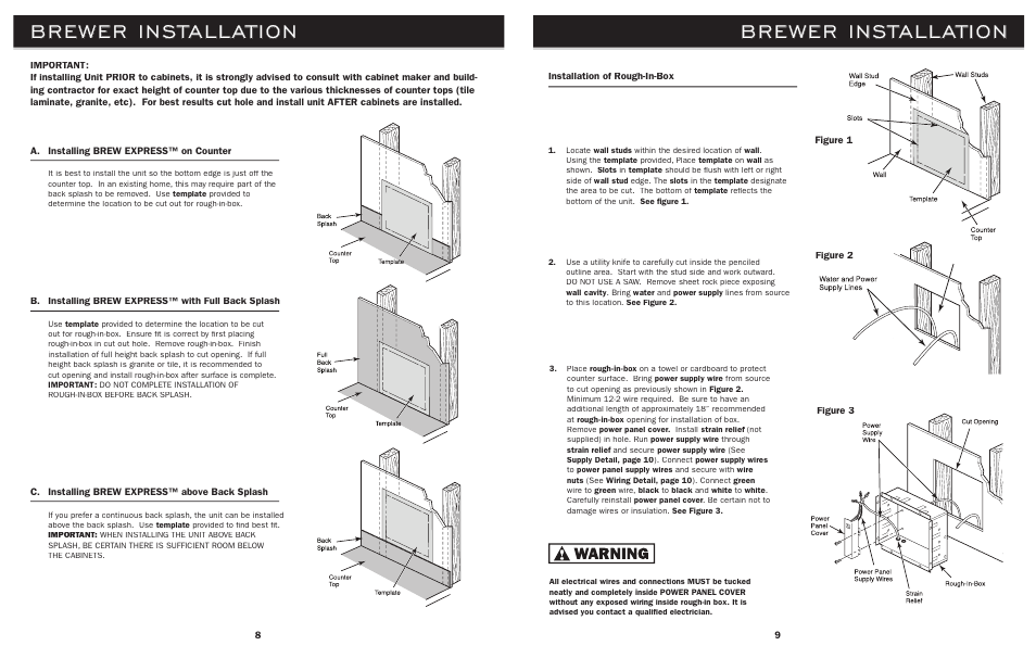 Brewer installation | Brew Express BE-112 INSTALLATION User Manual | Page 6 / 9