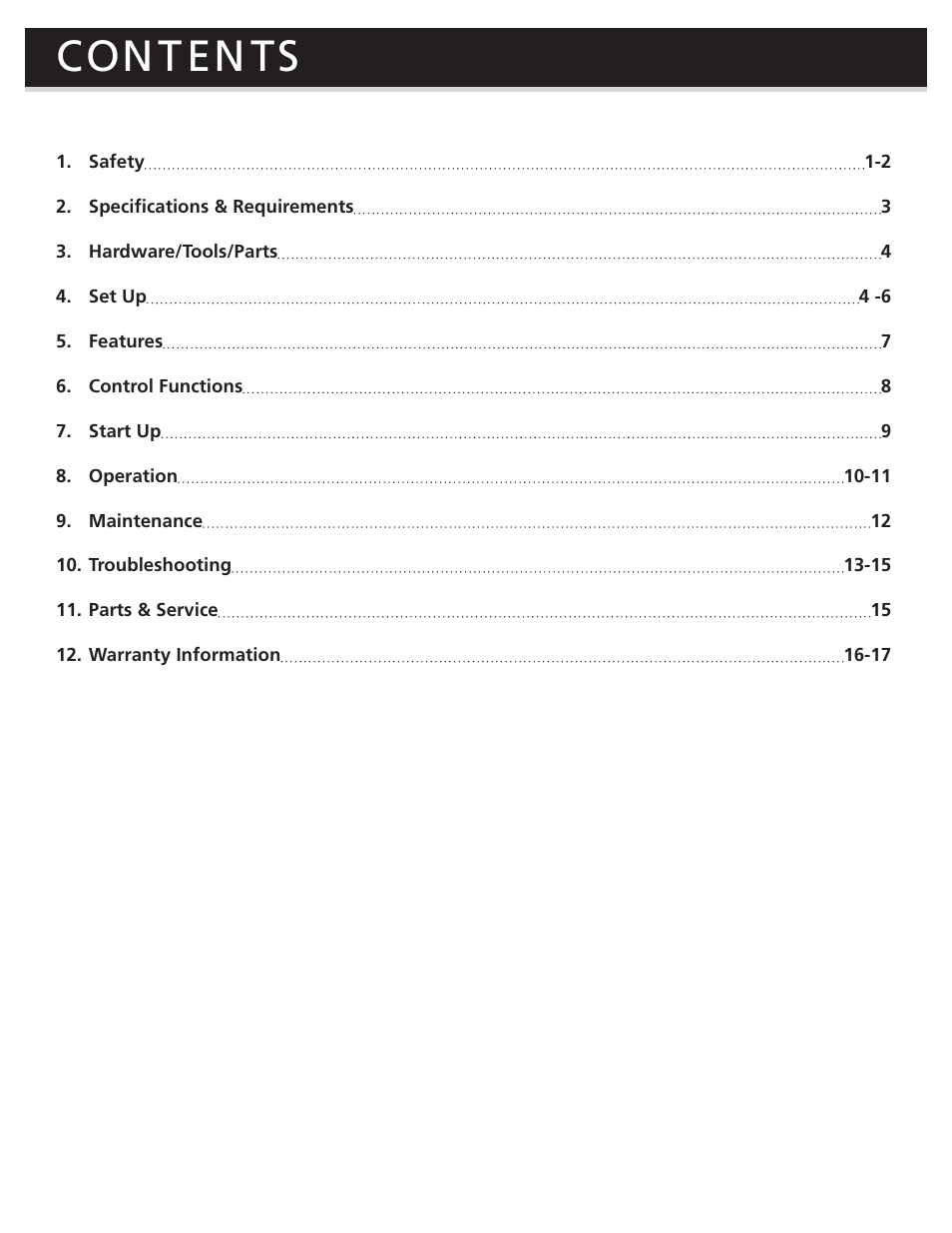 Cont ents | Brew Express BEC-110 OPERATION GUIDE User Manual | Page 2 / 20