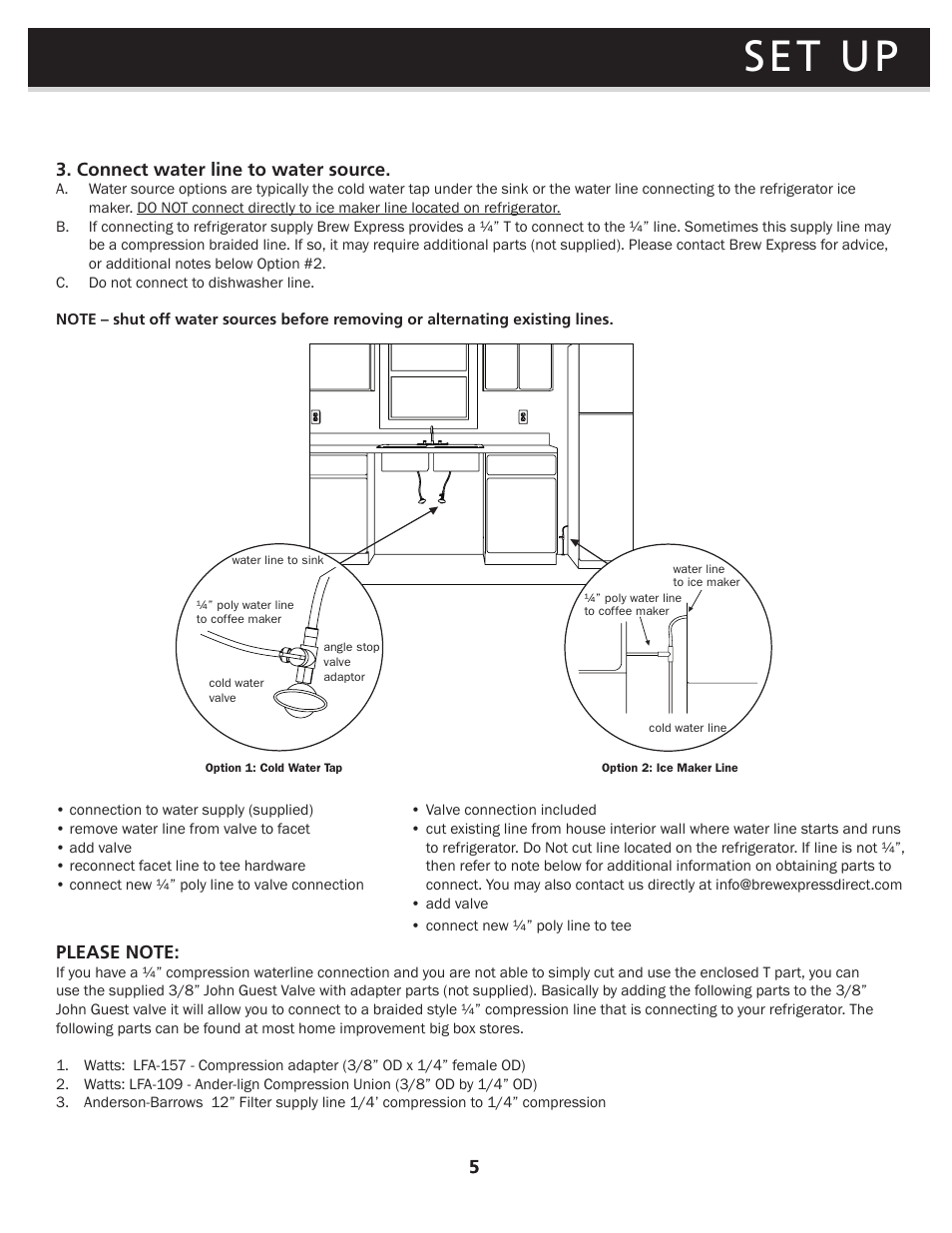 Set up | Brew Express BEC-110 OPERATION GUIDE User Manual | Page 7 / 20