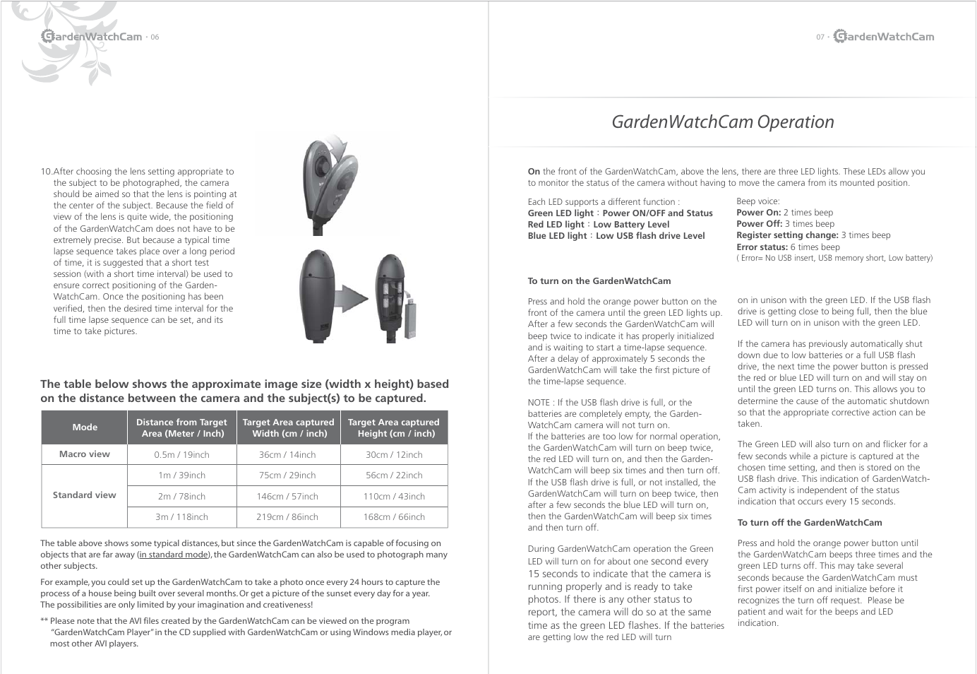 Gardenwatchcam operation | Brinno GWC User Manual | Page 5 / 9