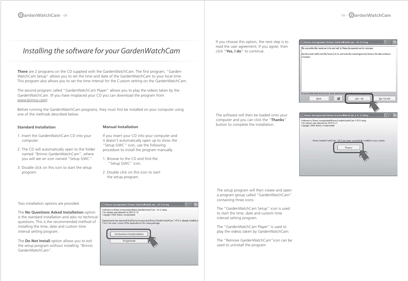 Installing the software for your gardenwatchcam | Brinno GWC User Manual | Page 6 / 9