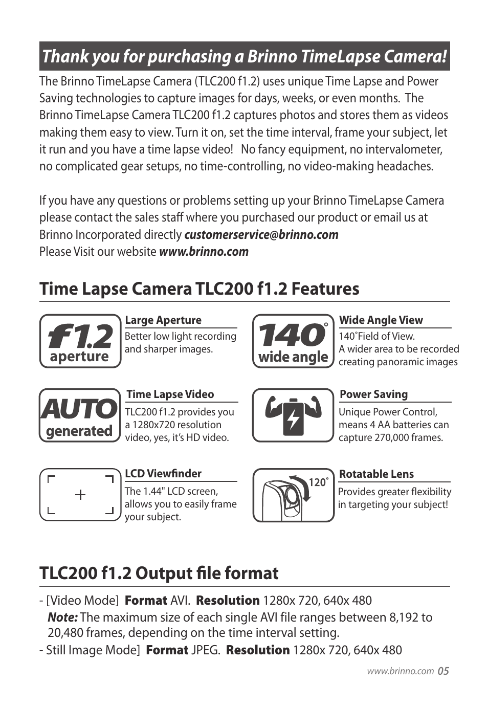 Aperture | Brinno TLC200 f1.2 User Manual | Page 5 / 24