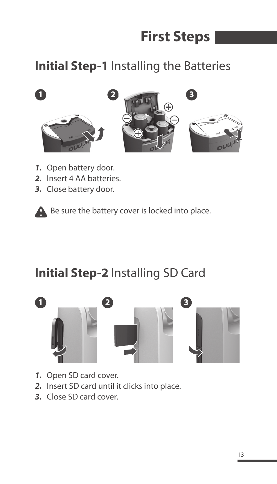 First steps | Brinno TLC200 Pro User Manual | Page 13 / 44