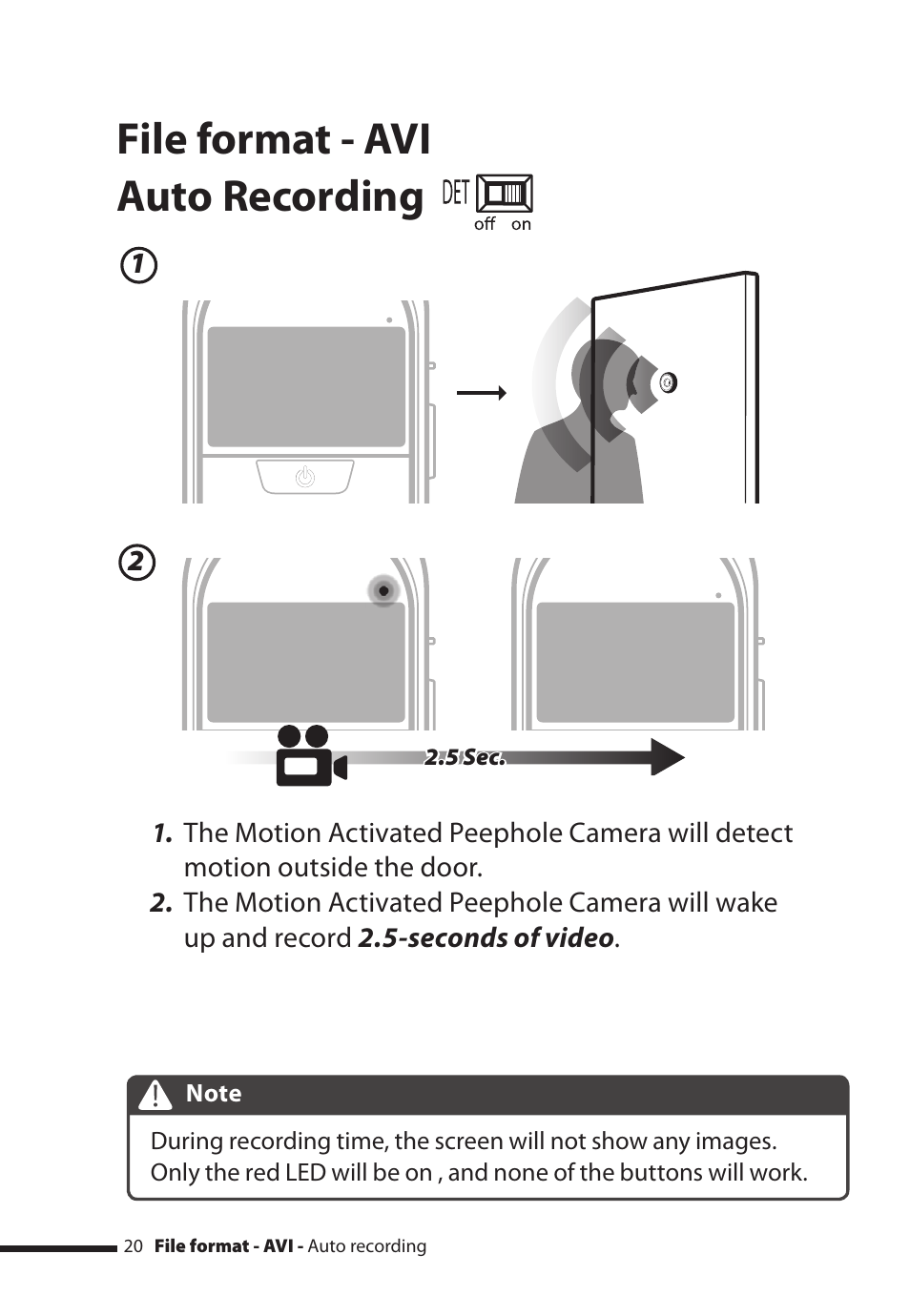 Auto recording, File format - avi | Brinno PHV MAC User Manual | Page 20 / 32