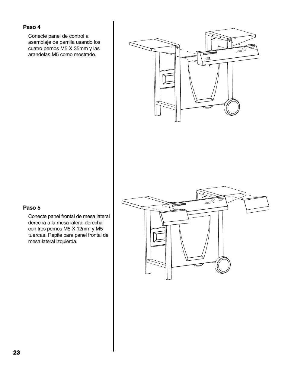 Paso 4, Paso 5 | Brinkmann Charcoal Grill User Manual | Page 24 / 32