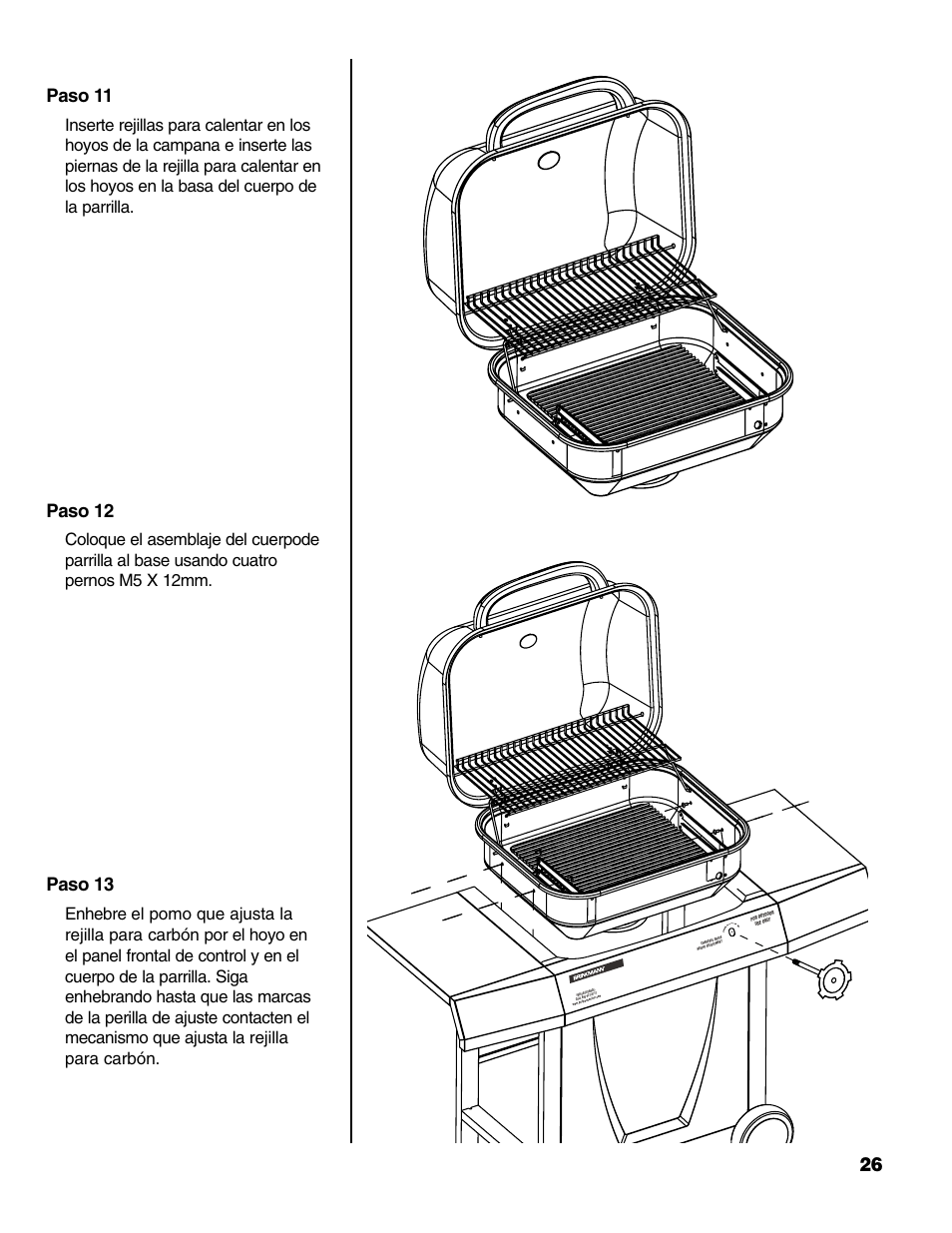 Paso 11, Paso 12, Paso 13 | Brinkmann Charcoal Grill User Manual | Page 27 / 32