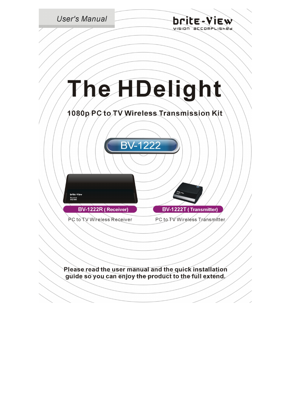 brite-View HDelight BV-1222 User Manual User Manual | 27 pages