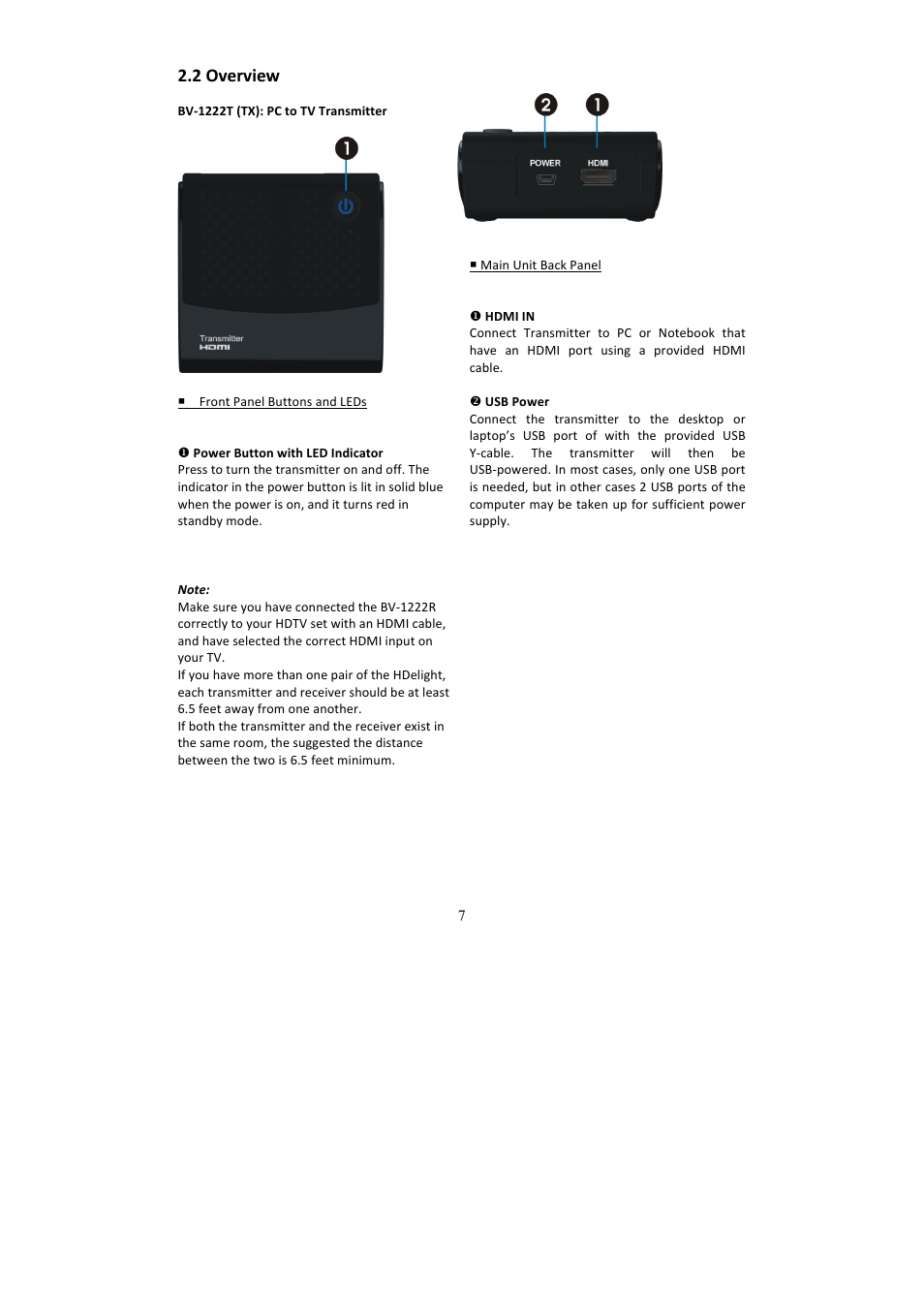 2 overview | brite-View HDelight BV-1222 User Manual User Manual | Page 8 / 27