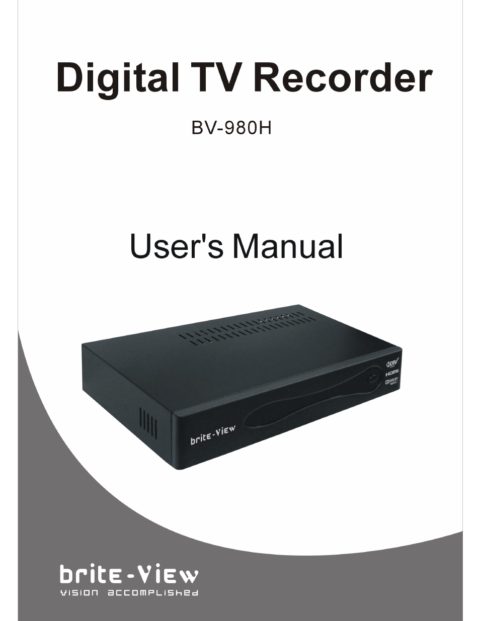 brite-View HD DVR BV-980H User Manual | 24 pages