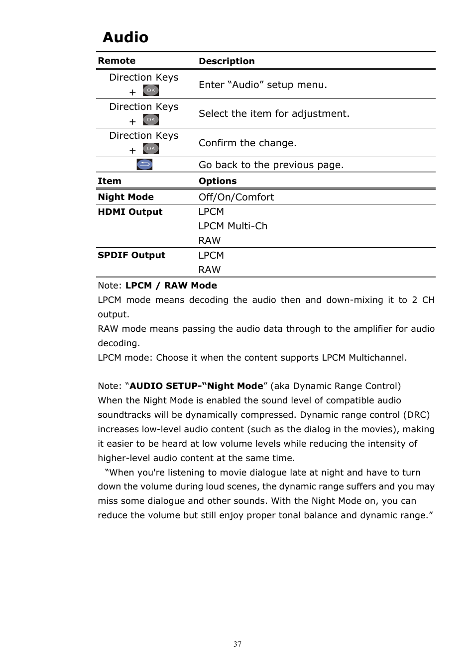 Audio | brite-View CinemaGo BV-5005HD Mini User Manual User Manual | Page 41 / 45