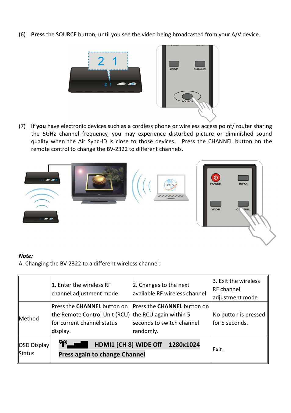 brite-View Air SyncHD BV-2322 User Manual User Manual | Page 18 / 30