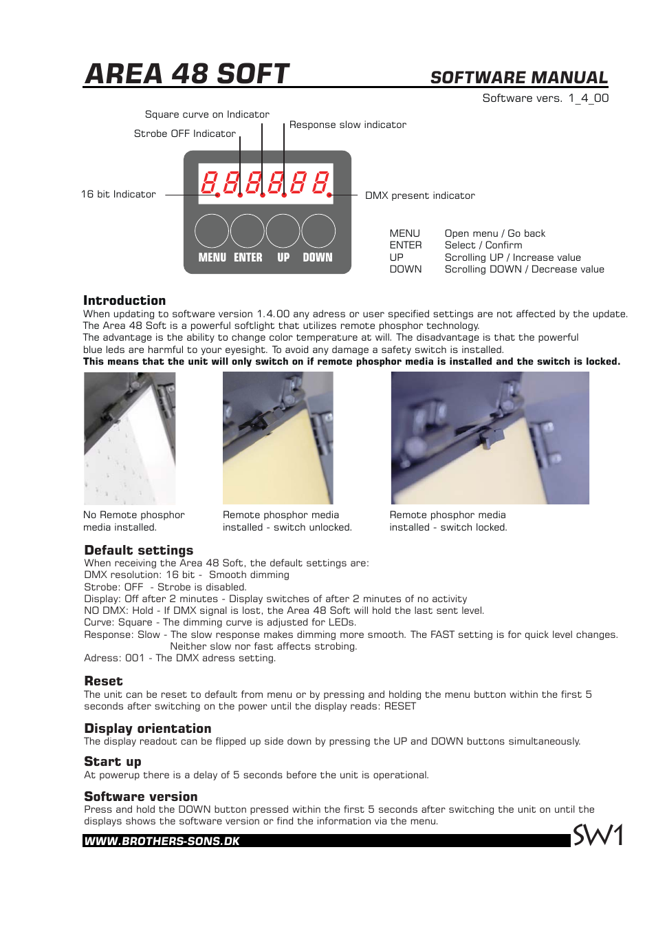 Brother, Brother & Sons Area48soft Software ver. 1.4.00 User Manual | 4 pages