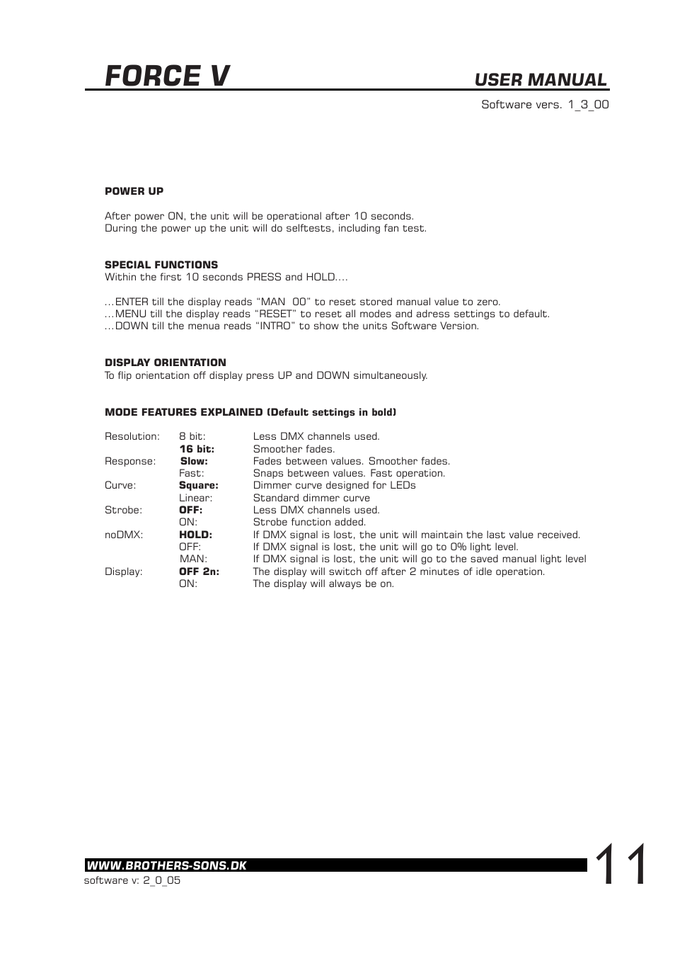 Force v, User manual | Brother, Brother & Sons Force V Ver. 2.0.05 User Manual | Page 12 / 15