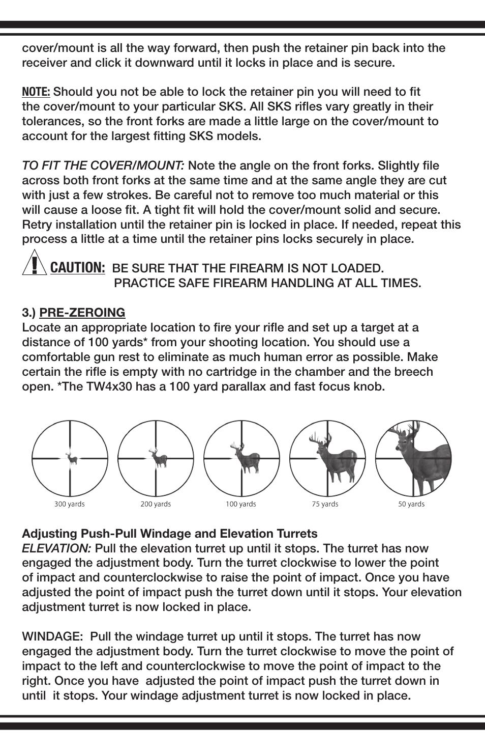 Caution | BSA Optics TW4X30 User Manual | Page 4 / 8