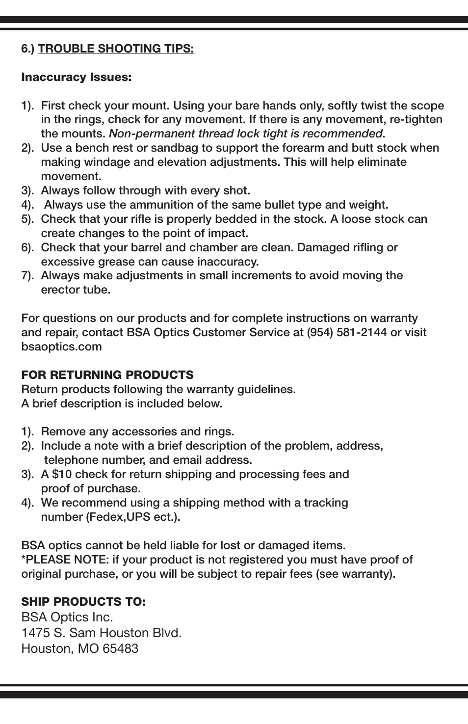 BSA Optics TW4X30 User Manual | Page 7 / 8