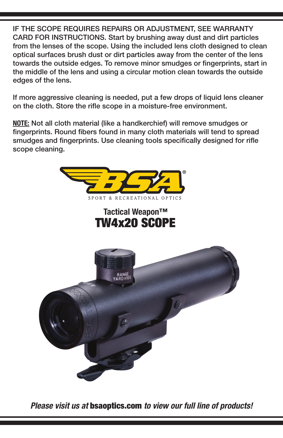 Tw4x20 scope | BSA Optics TW4X20 User Manual | Page 5 / 8
