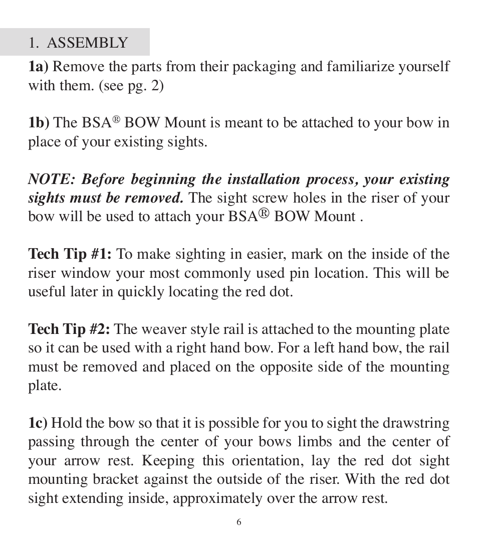 BSA Optics BOWRD30CP User Manual | Page 6 / 16