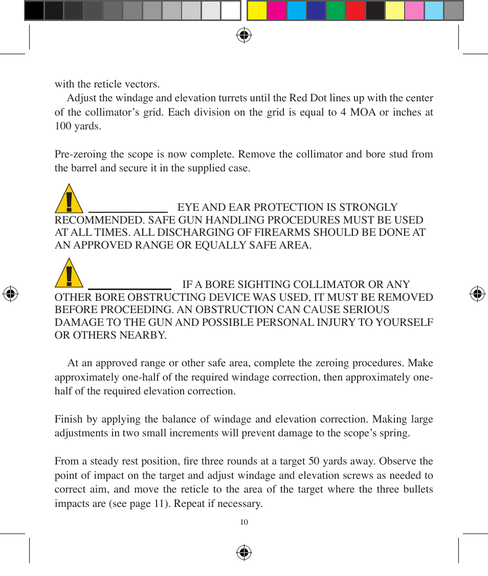 Caution, Warning | BSA Optics HMRGBD30CP User Manual | Page 10 / 16