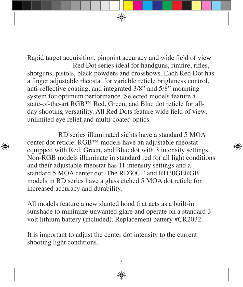 BSA Optics HMRGBD30CP User Manual | Page 2 / 16