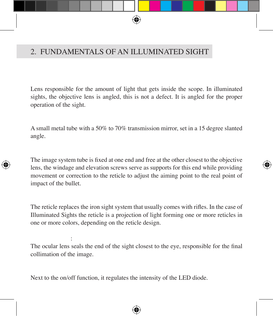 Fundamentals of an illuminated sight | BSA Optics HMRGBD30CP User Manual | Page 7 / 16