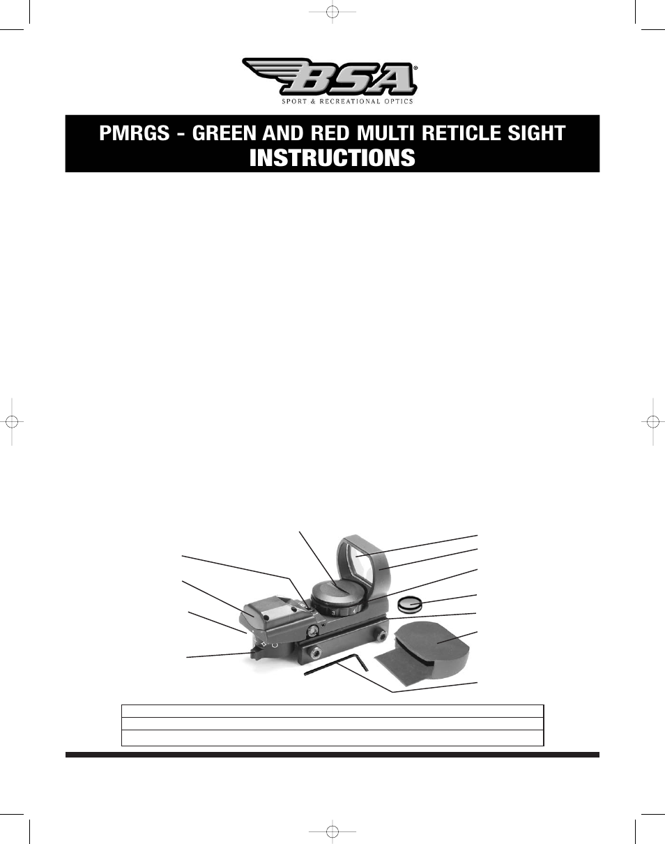 BSA Optics PMRGBS User Manual | 1 page