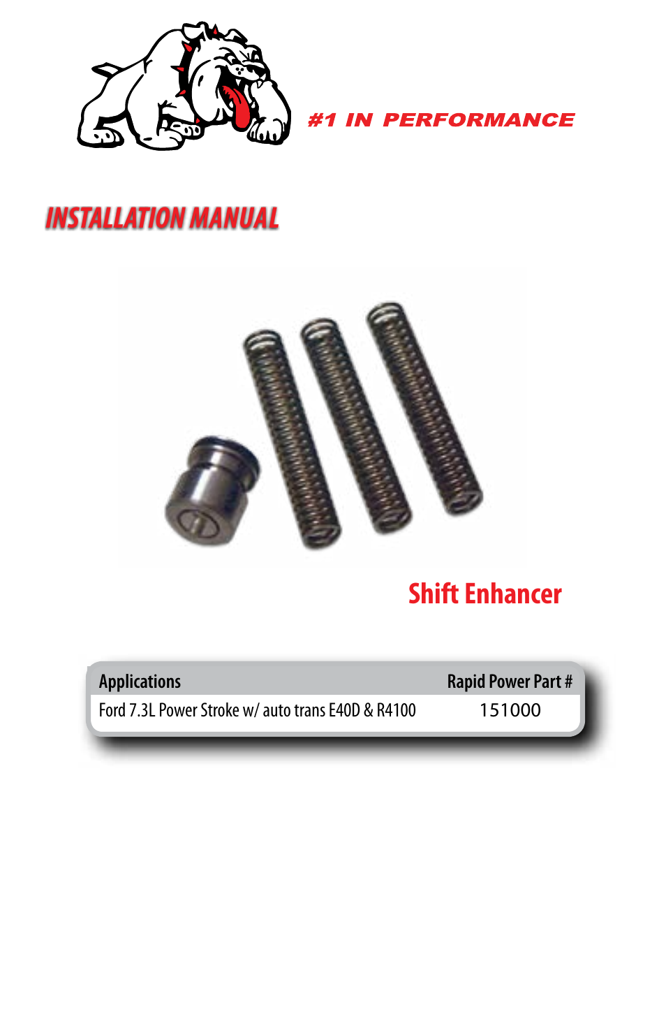 Bully Dog 151000 Ford 7.3L Power Stroke w/ auto trans E40D & R4100 User Manual | 8 pages
