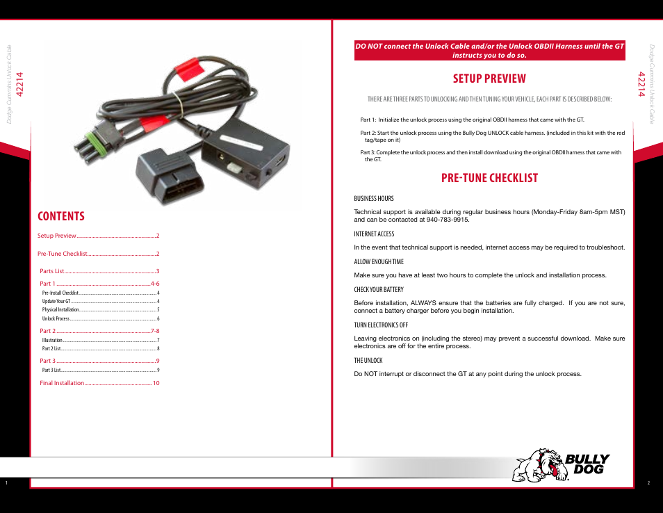 Bully Dog 42214 Dodge Cummins Unlock Cable User Manual | Page 2 / 7