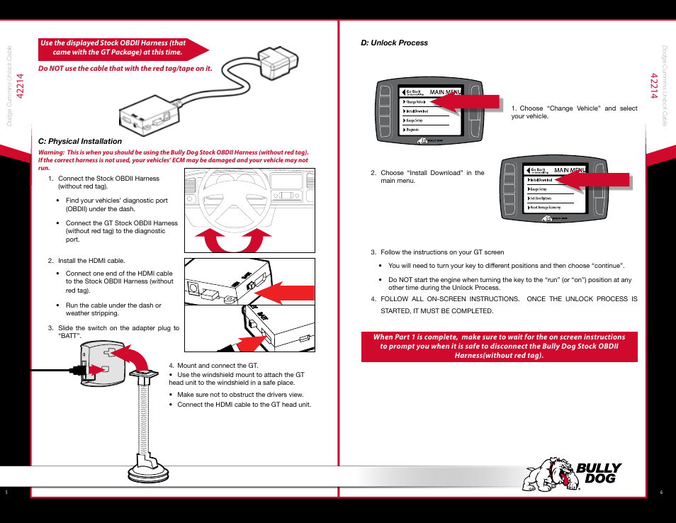 Bully Dog 42214 Dodge Cummins Unlock Cable User Manual | Page 4 / 7