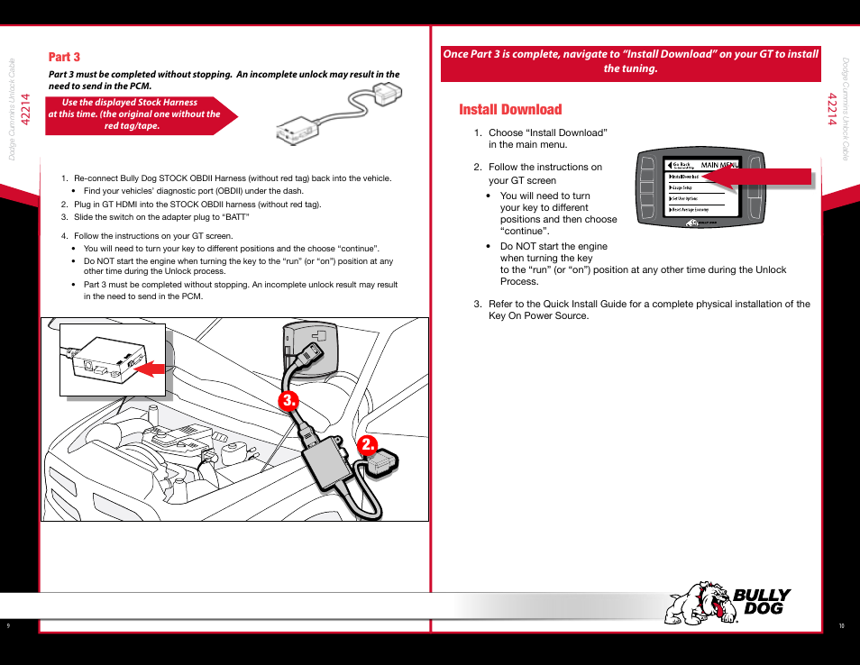 Install download, Part 3 | Bully Dog 42214 Dodge Cummins Unlock Cable User Manual | Page 6 / 7