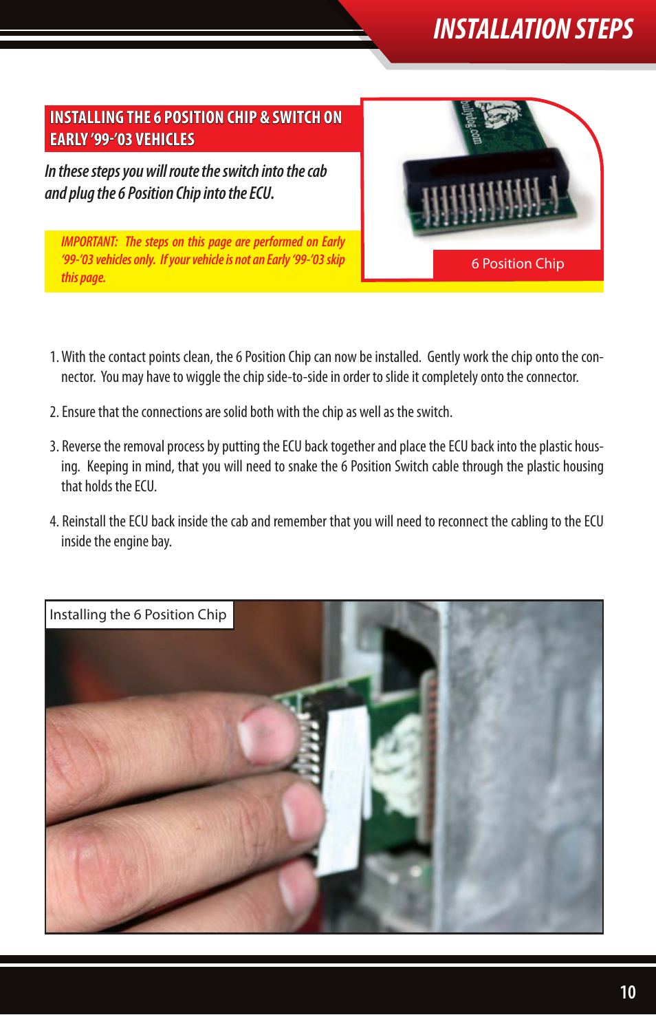 Installation steps | Bully Dog 4161x 4-Bank 6-Position Chip User Manual | Page 11 / 16