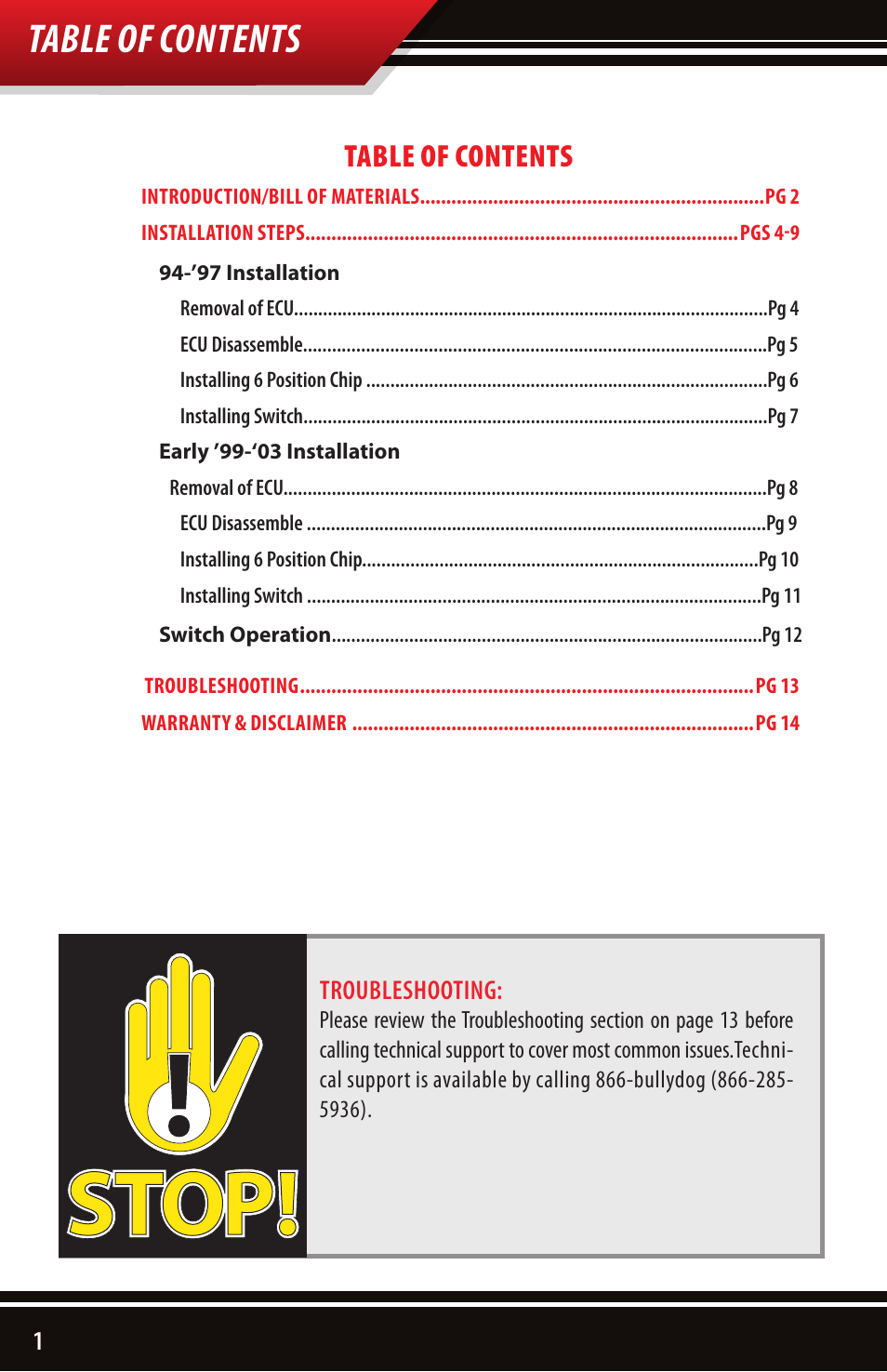Bully Dog 4161x 4-Bank 6-Position Chip User Manual | Page 2 / 16