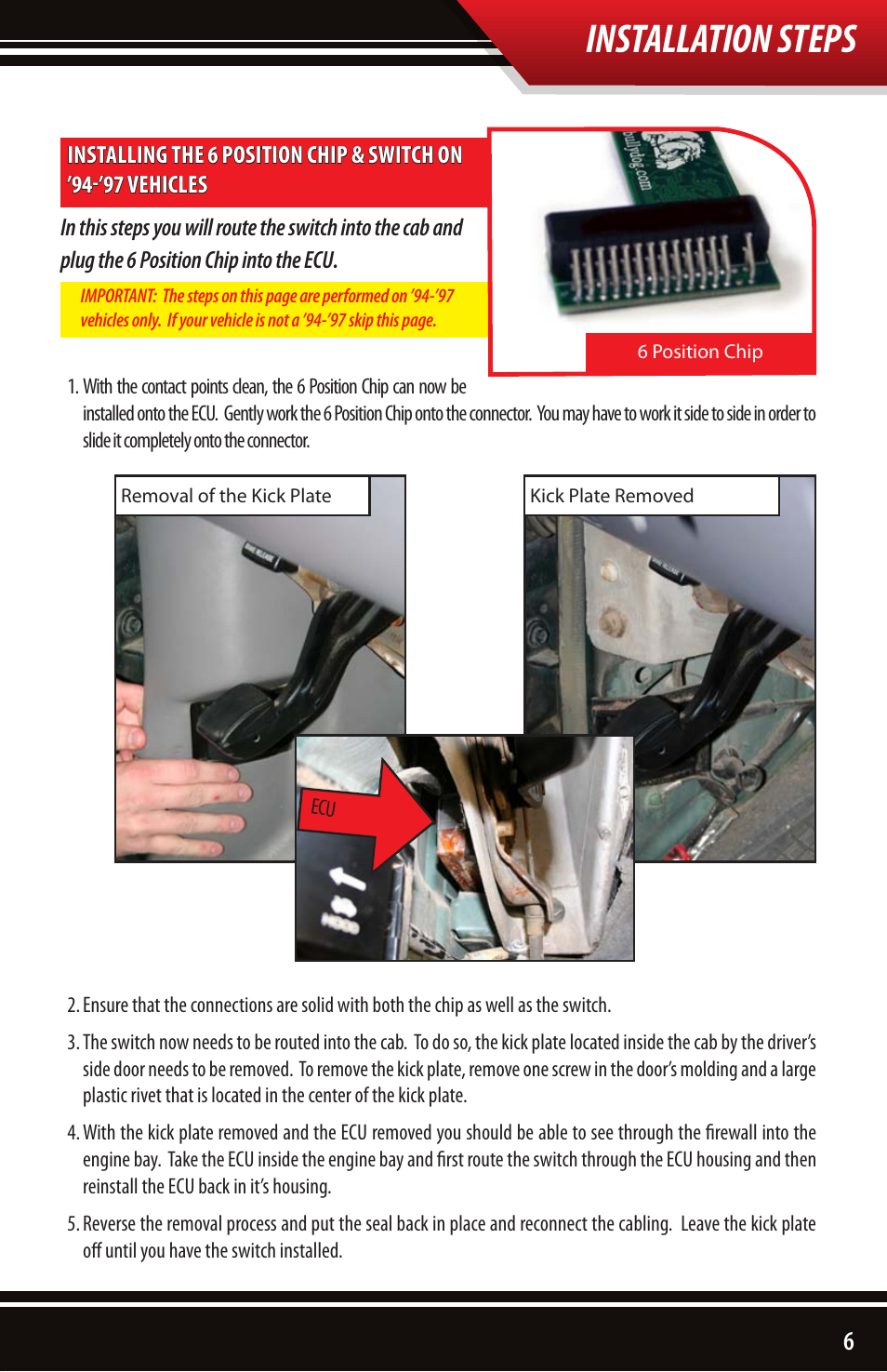 Installation steps | Bully Dog 4161x 4-Bank 6-Position Chip User Manual | Page 7 / 16