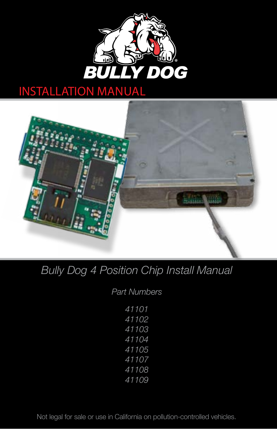 Bully Dog 4110x Bully Dog 4 Position Chip User Manual | 12 pages