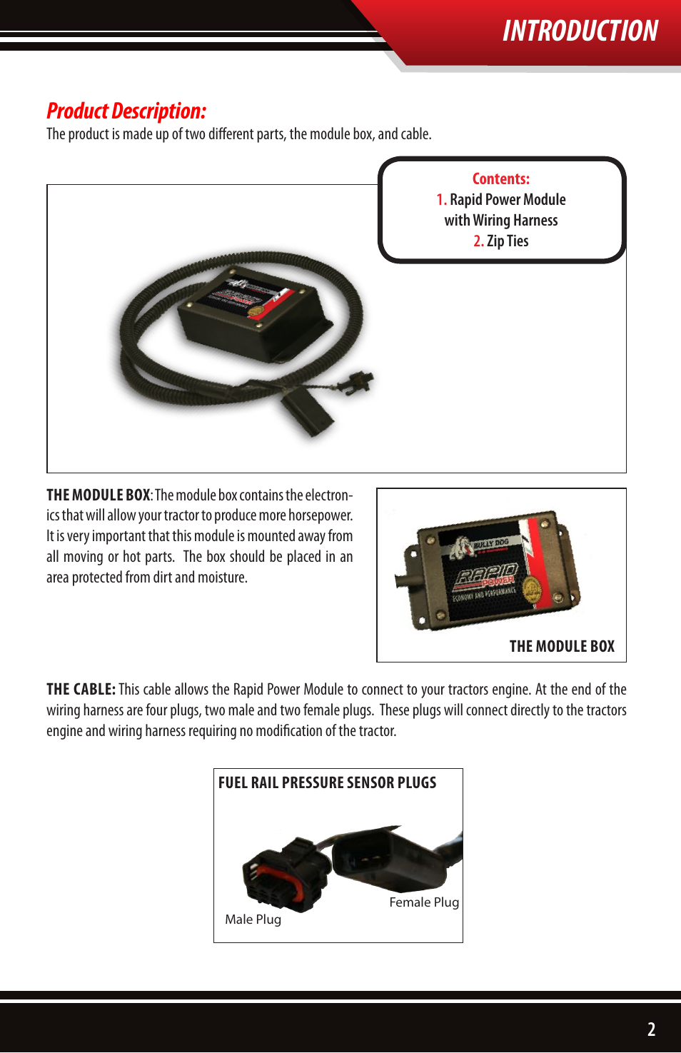 Introduction, Product description | Bully Dog 40621 Case IH 8.3L & 9.0L Common Rail Module User Manual | Page 3 / 12
