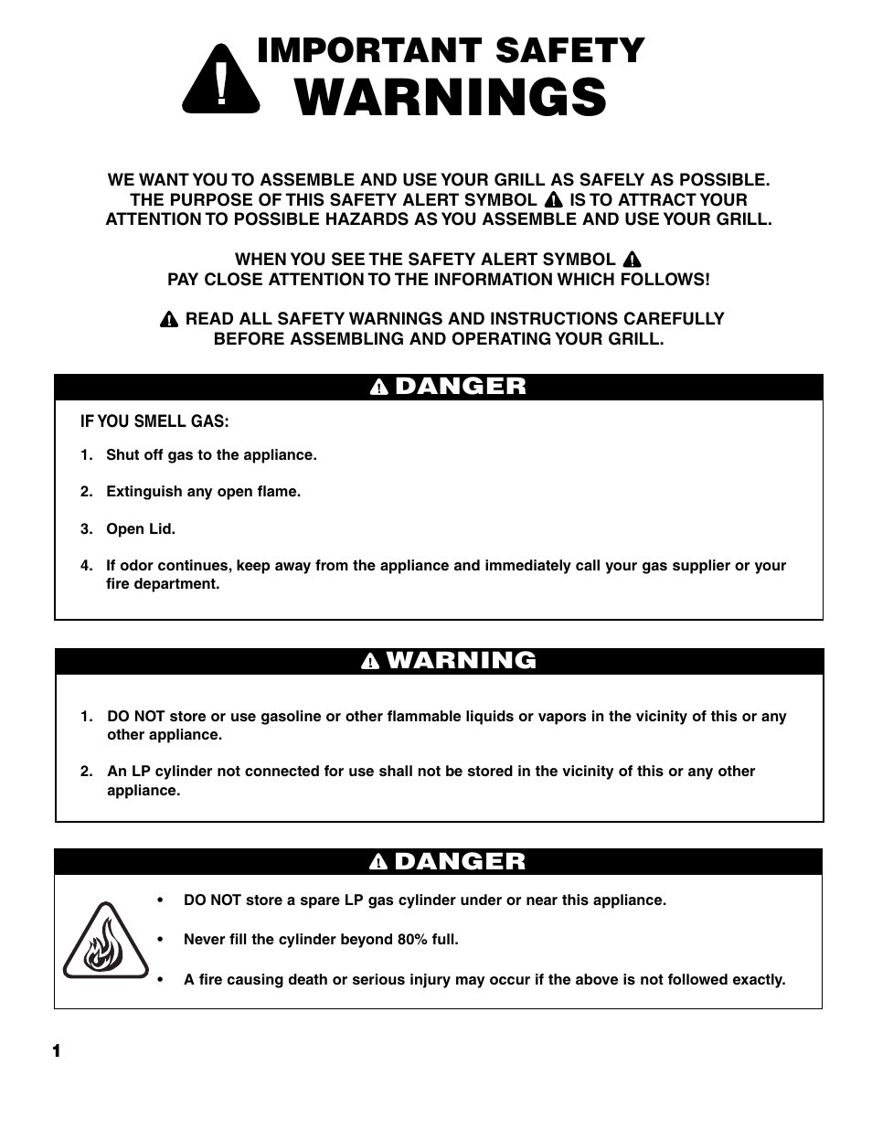 Warnings, Important safety, Danger | Warning danger | Brinkmann 7741 User Manual | Page 2 / 56