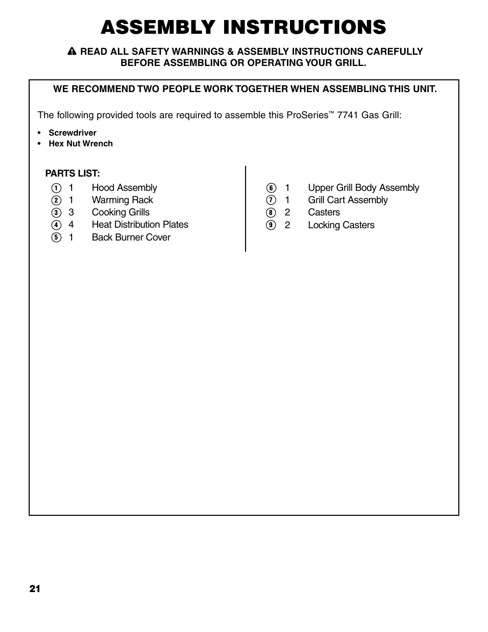 Assembly instructions | Brinkmann 7741 User Manual | Page 22 / 56