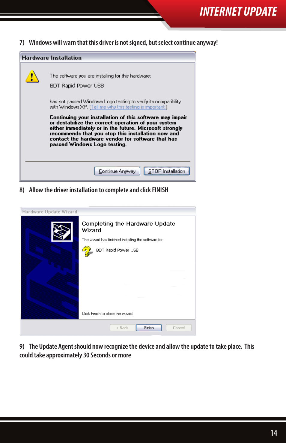 Internet update | Bully Dog 40605 John Deere 8030 and 8020 Series Module User Manual | Page 15 / 16
