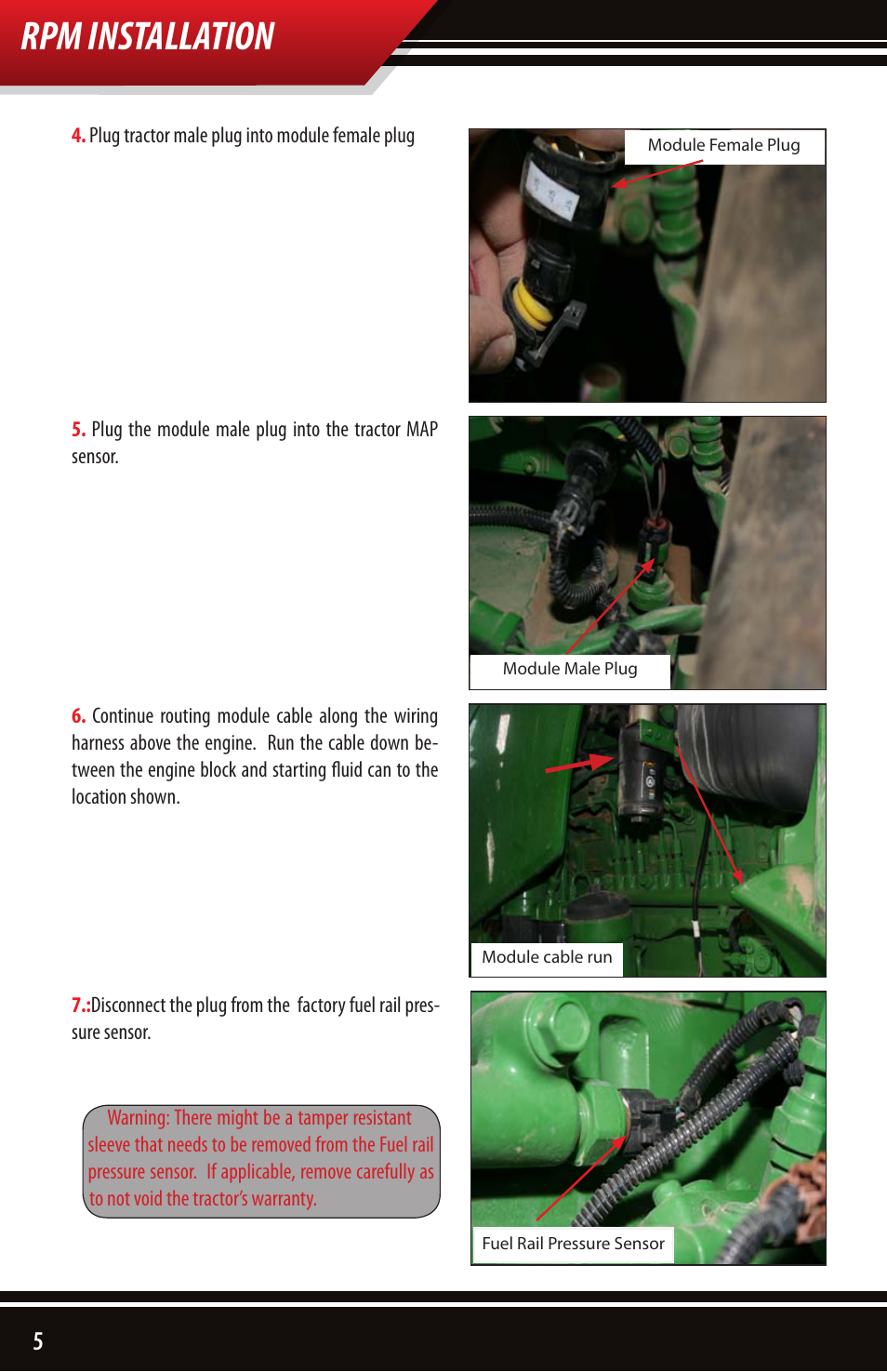 Rpm installation | Bully Dog 40605 John Deere 8030 and 8020 Series Module User Manual | Page 6 / 16