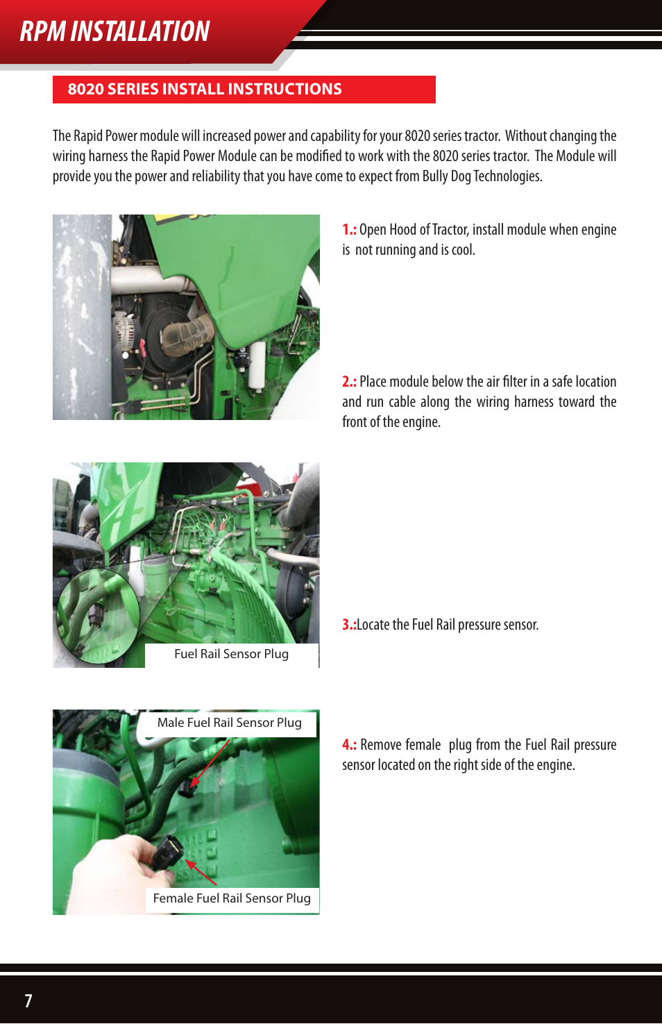 Rpm installation | Bully Dog 40605 John Deere 8030 and 8020 Series Module User Manual | Page 8 / 16