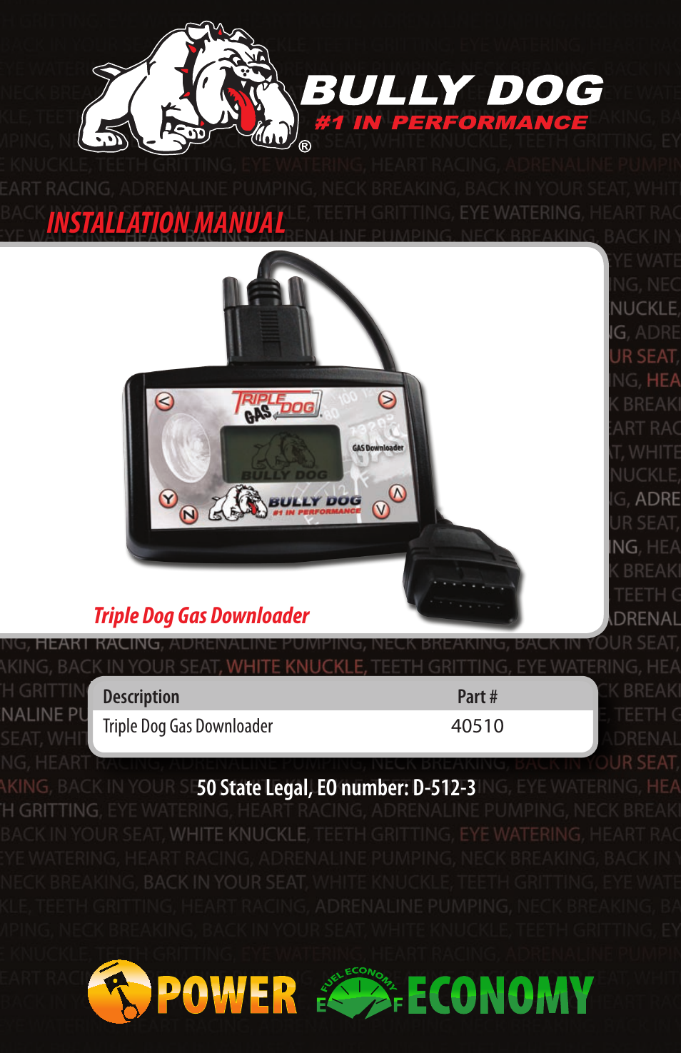 Bully Dog 40510 Triple Dog Gas Downloader User Manual | 32 pages