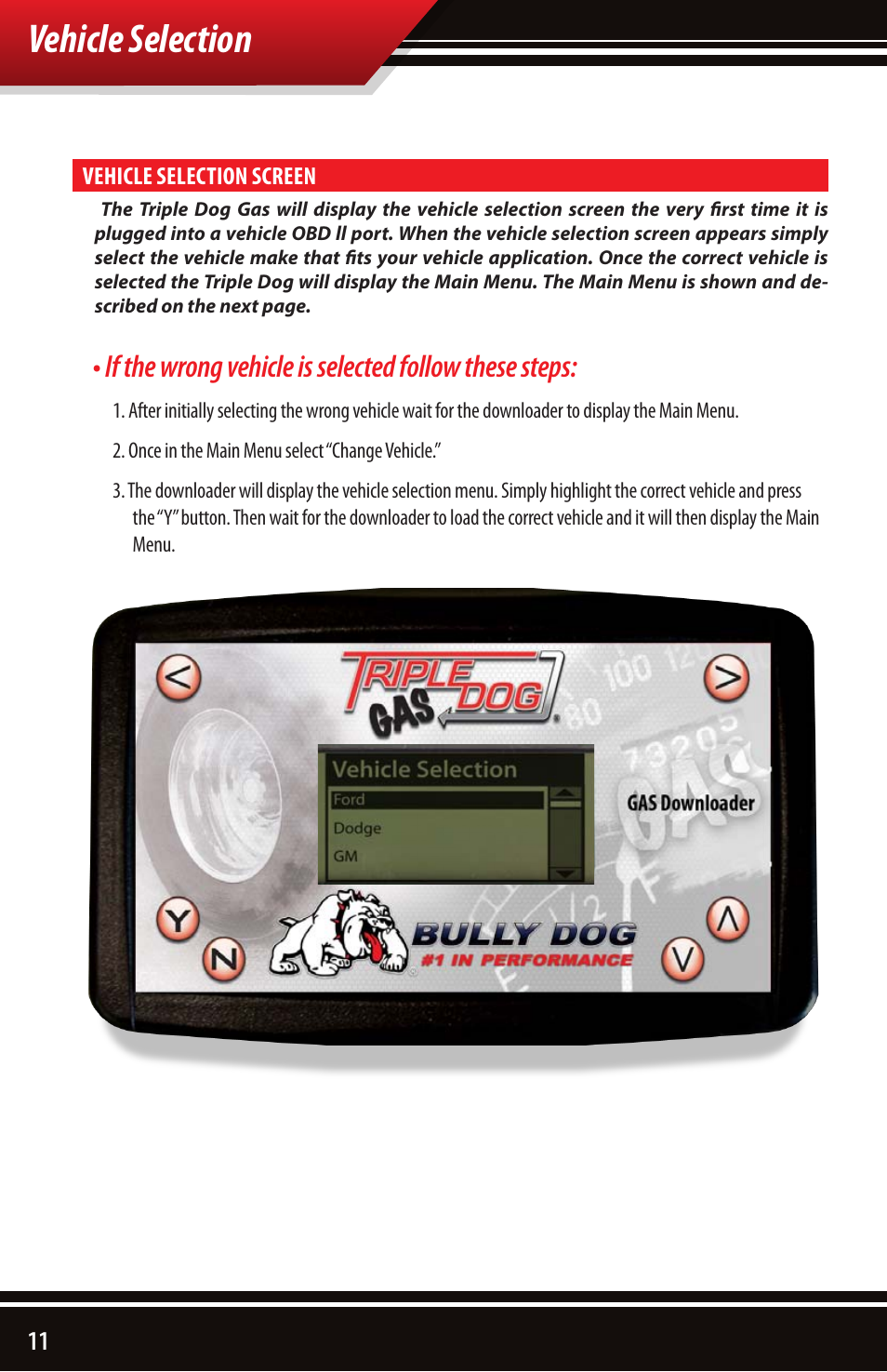 Vehicle selection | Bully Dog 40510 Triple Dog Gas Downloader User Manual | Page 12 / 32