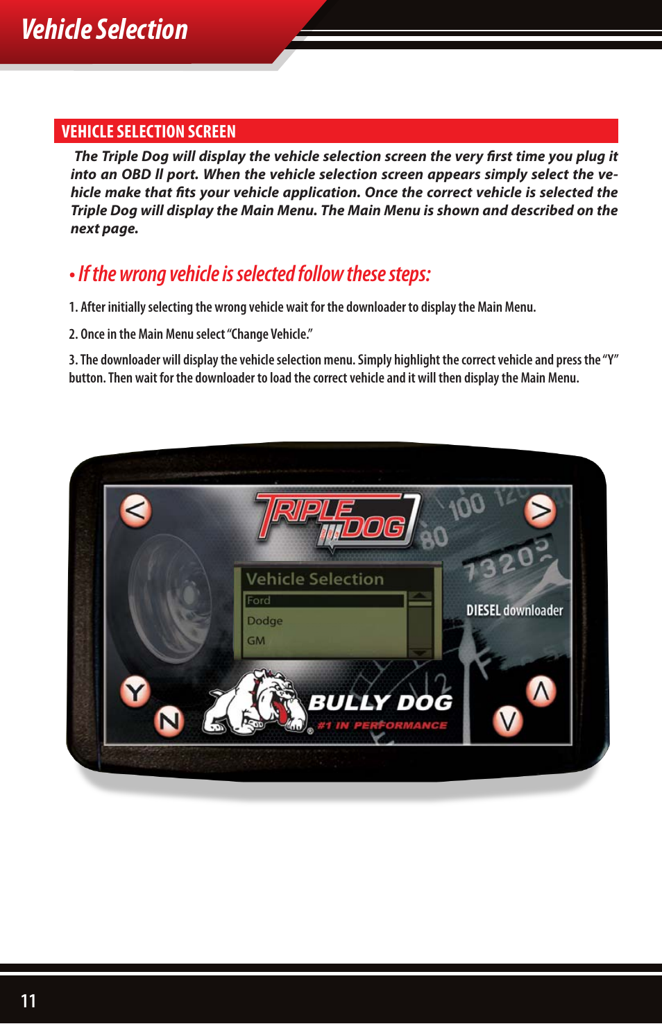 Vehicle selection | Bully Dog 40502 TRIPLE DOG DOWNLOADER User Manual | Page 12 / 24