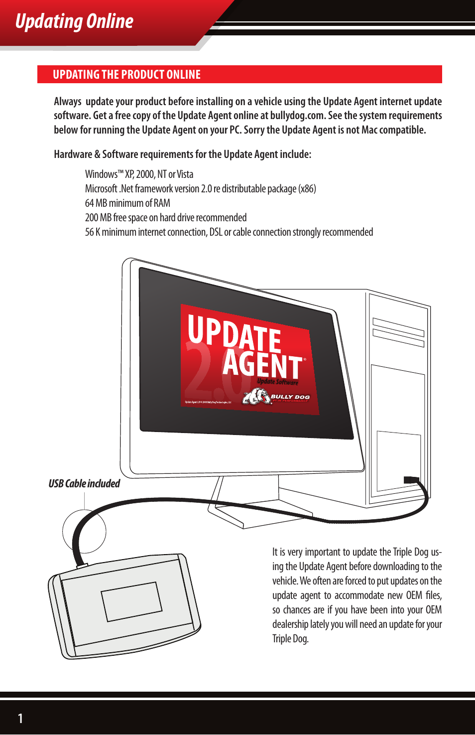 Updating online | Bully Dog 40502 TRIPLE DOG DOWNLOADER User Manual | Page 2 / 24