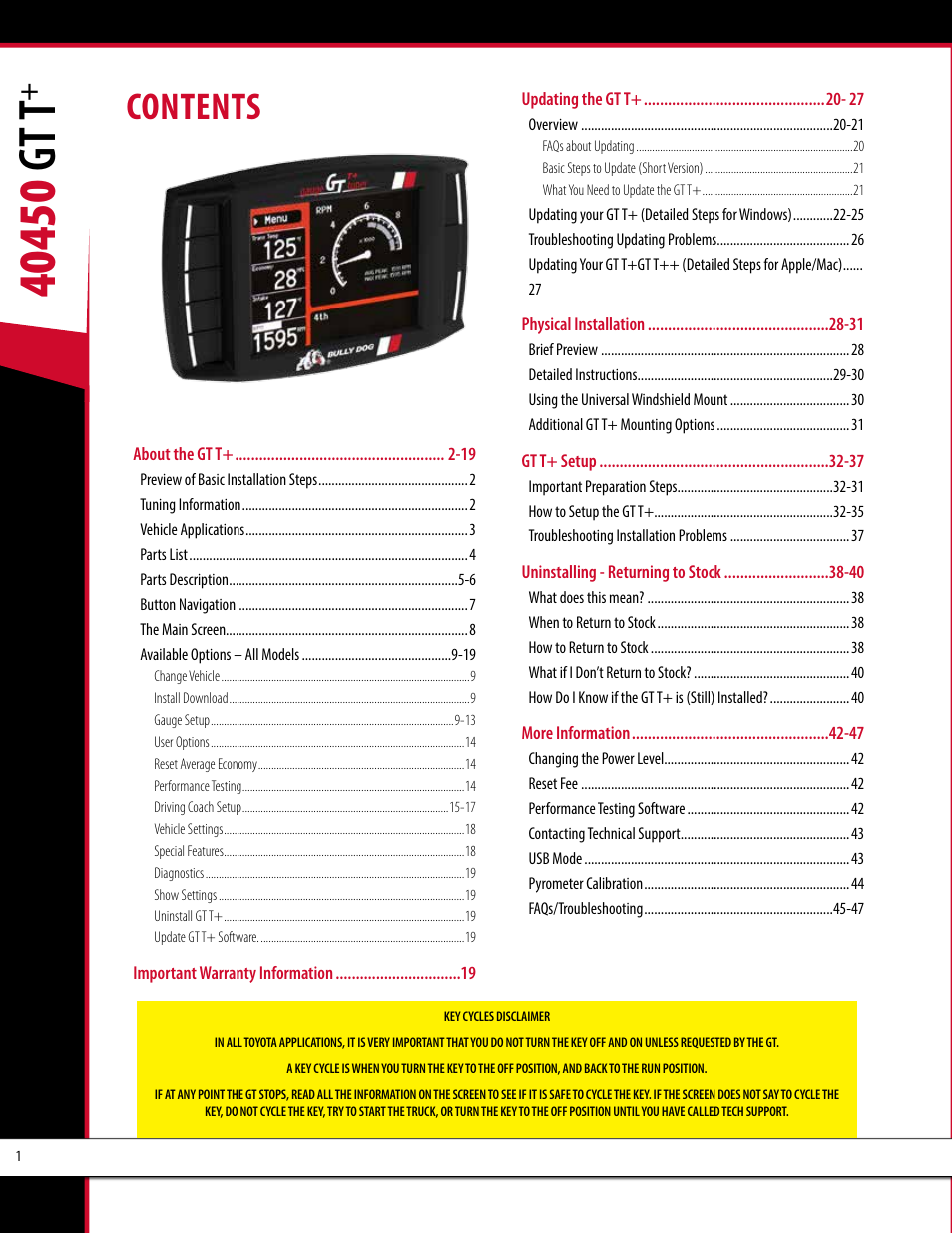Bully Dog 40450 GTT+ User Manual | Page 2 / 47