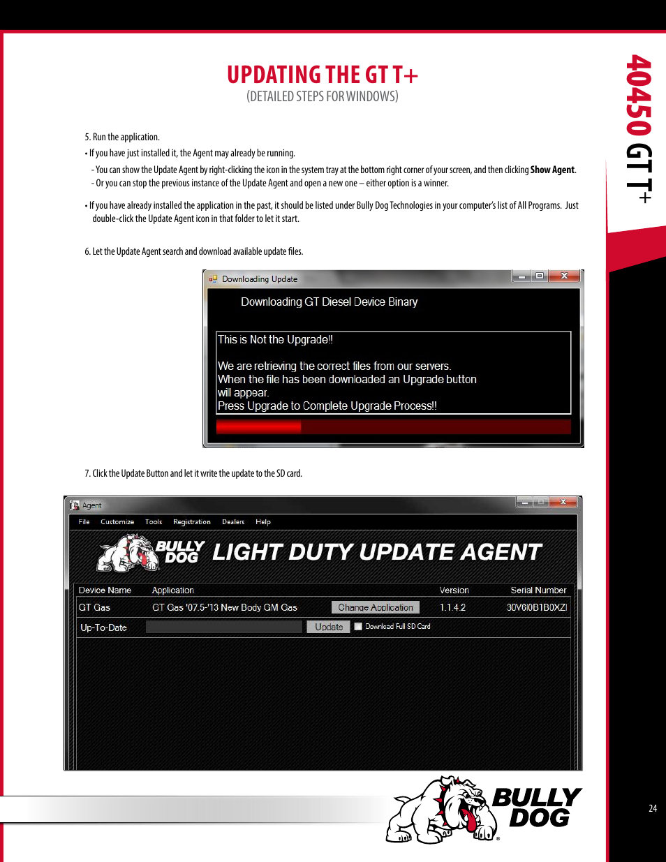 Updating the gt t | Bully Dog 40450 GTT+ User Manual | Page 25 / 47