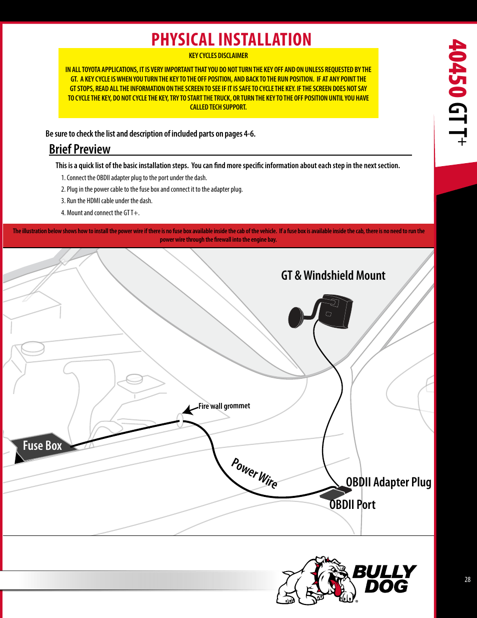 Physical installation, Brief preview | Bully Dog 40450 GTT+ User Manual | Page 29 / 47