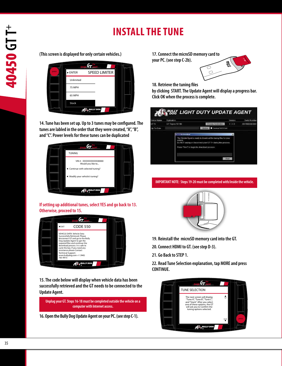 Install the tune | Bully Dog 40450 GTT+ User Manual | Page 36 / 47